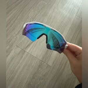Blue Oakley sunglasses